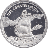 2006 SILVER PROOF 25 DOLLAR USS CONSTELLATION SOLOMON ISLANDS - SILVER WORLD COINS - Cambridgeshire Coins