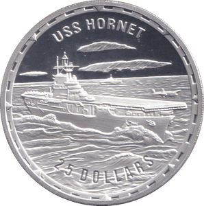 2006 SILVER PROOF 25 DOLLAR USS HORNET SOLOMON ISLANDS - SILVER WORLD COINS - Cambridgeshire Coins