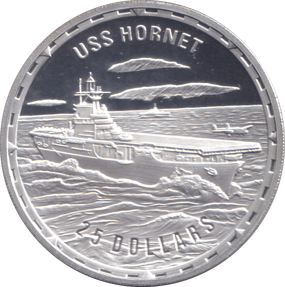 2006 SILVER PROOF 25 DOLLAR USS HORNET SOLOMON ISLANDS - SILVER WORLD COINS - Cambridgeshire Coins