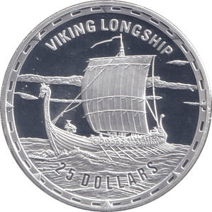 2006 SILVER PROOF 25 DOLLAR VIKING LONGSHIP SOLOMON ISLANDS - SILVER WORLD COINS - Cambridgeshire Coins