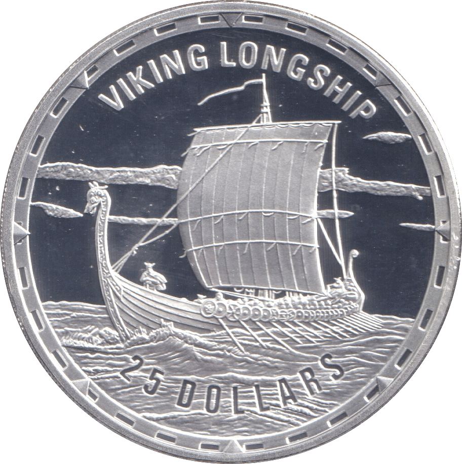 2006 SILVER PROOF 25 DOLLAR VIKING LONGSHIP SOLOMON ISLANDS - SILVER WORLD COINS - Cambridgeshire Coins
