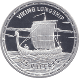 2006 SILVER PROOF 25 DOLLAR VIKING LONGSHIP - SILVER WORLD COINS - Cambridgeshire Coins