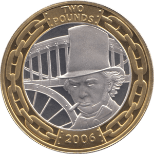 2006 SILVER PROOF BRUNEL PORTRAIT TWO POUNDS - SILVER WORLD COINS - Cambridgeshire Coins