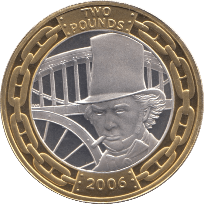 2006 SILVER PROOF BRUNEL PORTRAIT TWO POUNDS - SILVER WORLD COINS - Cambridgeshire Coins