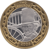 2006 SILVER PROOF BRUNEL PORTRAIT TWO POUNDS - SILVER WORLD COINS - Cambridgeshire Coins