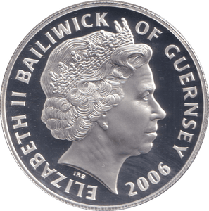 2006 SILVER PROOF FIVE POUND BAILIWICK OF GUERNSEY - SILVER WORLD COINS - Cambridgeshire Coins