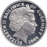 2006 SILVER PROOF FIVE POUND BAILIWICK OF GUERNSEY - SILVER WORLD COINS - Cambridgeshire Coins