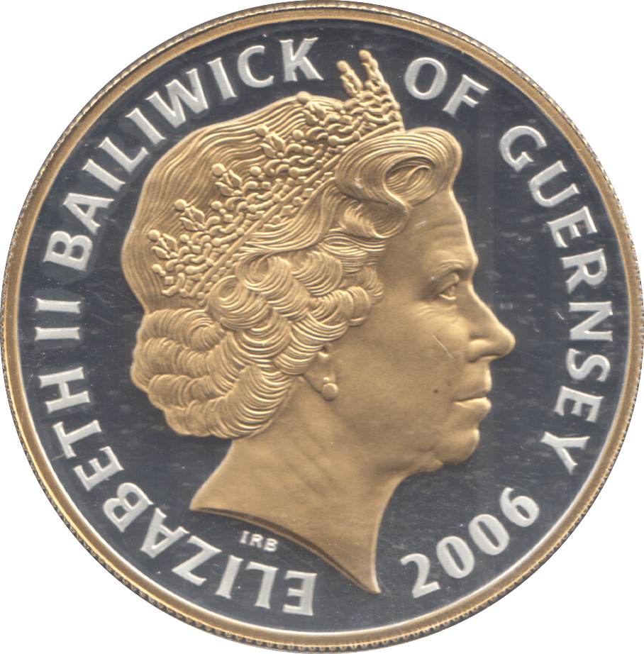 2006 SILVER PROOF FIVE POUND BAILIWICK OF GUERNSEY - SILVER WORLD COINS - Cambridgeshire Coins