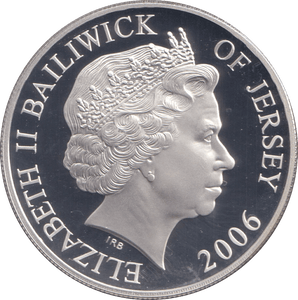2006 SILVER PROOF FIVE POUND BAILIWICK OF JERSEY - SILVER WORLD COINS - Cambridgeshire Coins