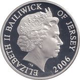 2006 SILVER PROOF FIVE POUND BAILIWICK OF JERSEY - SILVER WORLD COINS - Cambridgeshire Coins