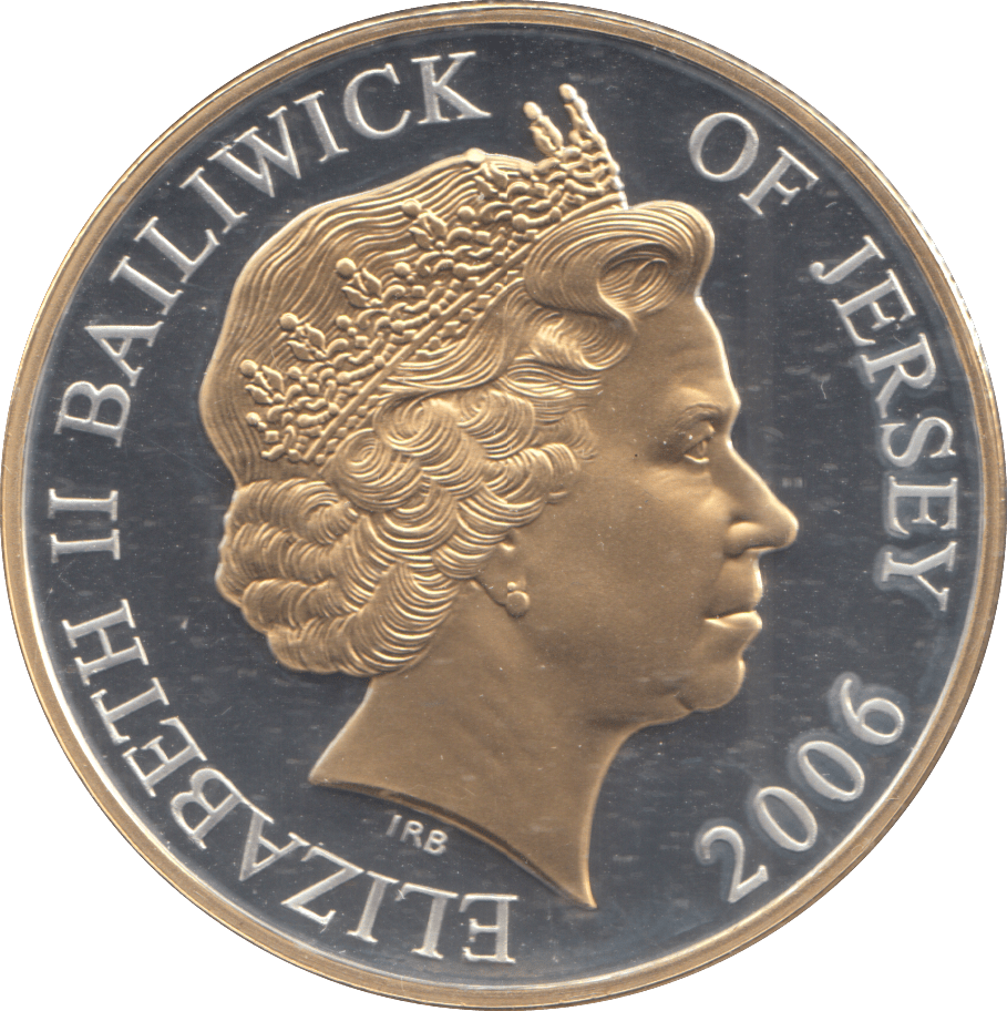 2006 SILVER PROOF FIVE POUND BAILIWICK OF JERSEY - SILVER WORLD COINS - Cambridgeshire Coins