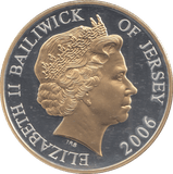 2006 SILVER PROOF FIVE POUND BAILIWICK OF JERSEY - SILVER WORLD COINS - Cambridgeshire Coins