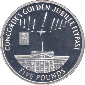 2006 SILVER PROOF FIVE POUND CONCORDE'S GOLDEN JUBILEE FLYPAST - SILVER WORLD COINS - Cambridgeshire Coins
