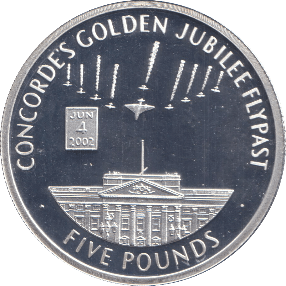 2006 SILVER PROOF FIVE POUND CONCORDE'S GOLDEN JUBILEE FLYPAST - SILVER WORLD COINS - Cambridgeshire Coins
