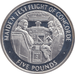 2006 SILVER PROOF FIVE POUND MAIDEN TEST FLIGHT OF CONCORDE - SILVER WORLD COINS - Cambridgeshire Coins