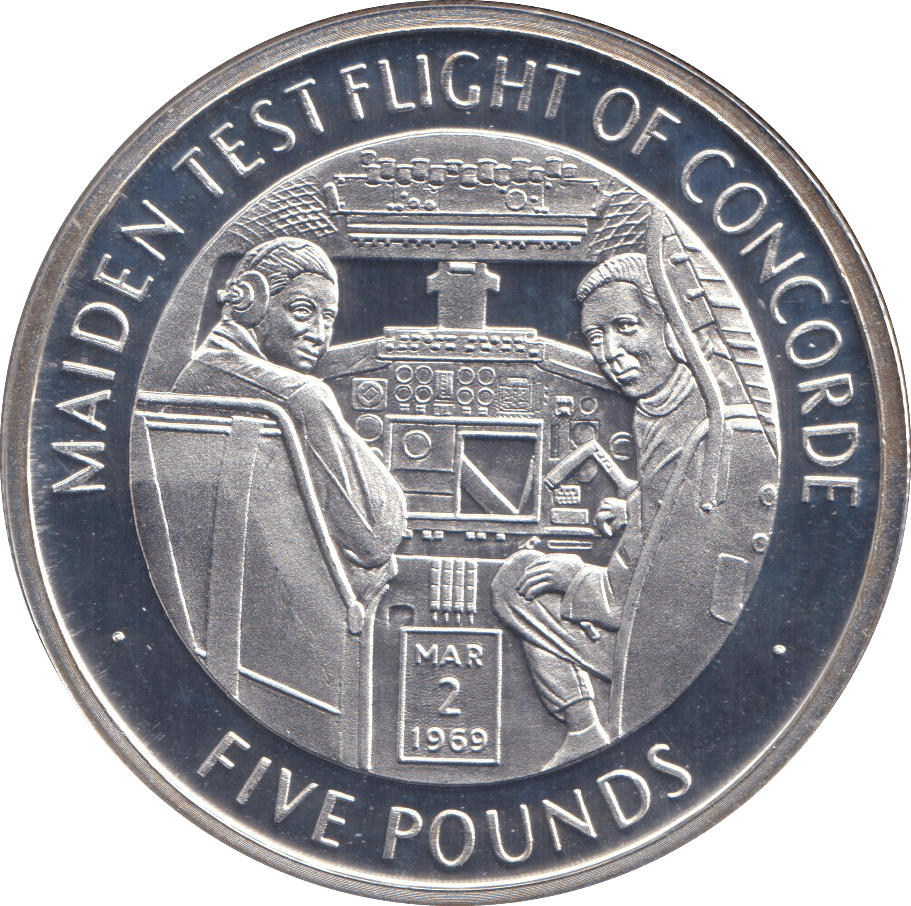 2006 SILVER PROOF FIVE POUND MAIDEN TEST FLIGHT OF CONCORDE - SILVER WORLD COINS - Cambridgeshire Coins