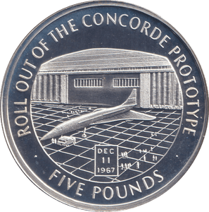 2006 SILVER PROOF FIVE POUND ROLL OUT OF CONCORDE PROTOTYPE - SILVER WORLD COINS - Cambridgeshire Coins