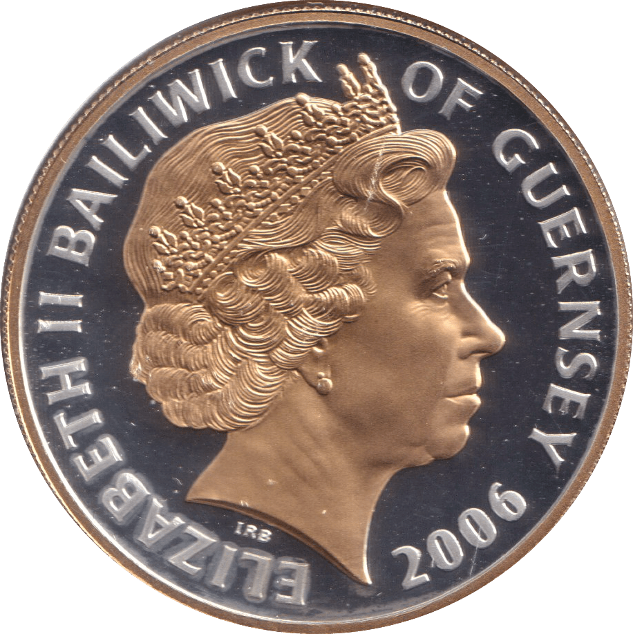 2006 SILVER PROOF FIVE POUNDS BAILIWICK OF GUERNSEY - SILVER WORLD COINS - Cambridgeshire Coins