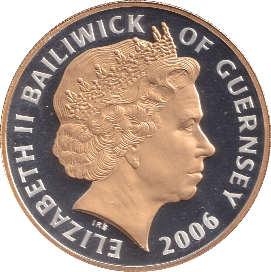 2006 SILVER PROOF FIVE POUNDS BAILIWICK OF GUERNSEY - SILVER WORLD COINS - Cambridgeshire Coins