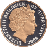 2006 SILVER PROOF FIVE POUNDS BAILIWICK OF GUERNSEY - SILVER WORLD COINS - Cambridgeshire Coins