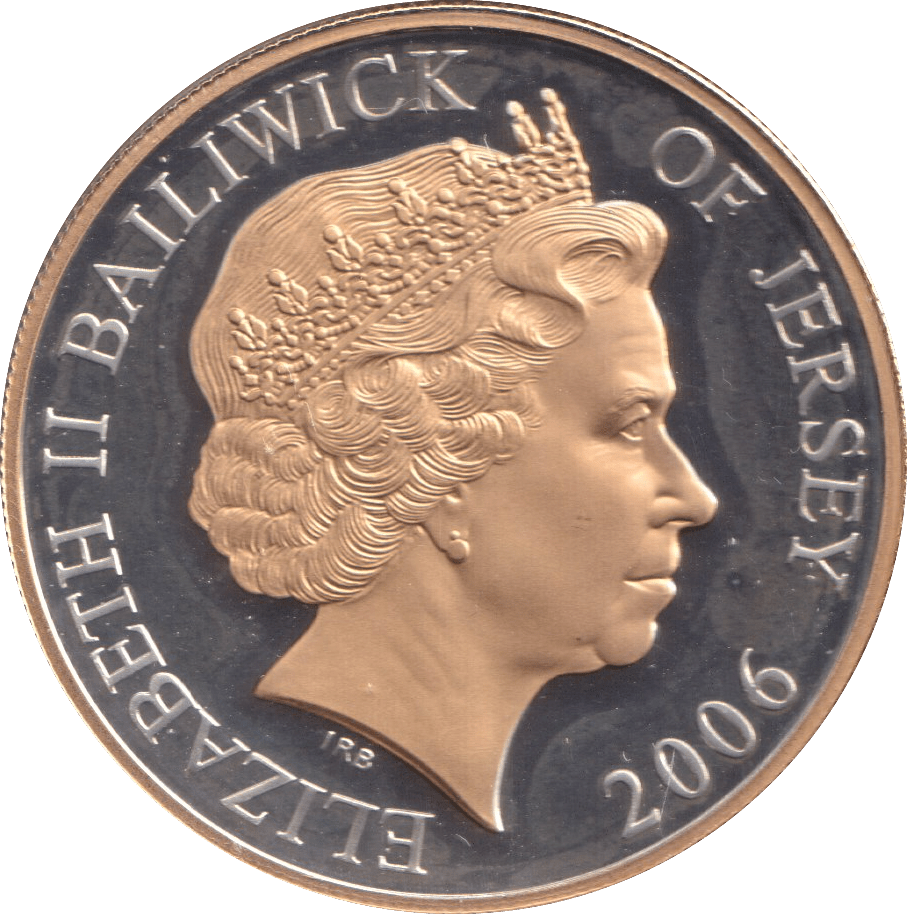 2006 SILVER PROOF FIVE POUNDS BAILIWICK OF JERSEY - SILVER WORLD COINS - Cambridgeshire Coins