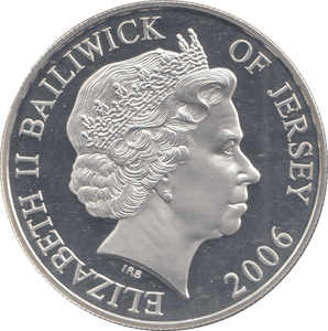2006 SILVER PROOF FIVE POUNDS BAILIWICK OF JERSEY - SILVER WORLD COINS - Cambridgeshire Coins