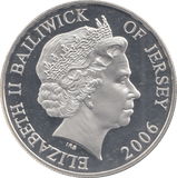 2006 SILVER PROOF FIVE POUNDS BAILIWICK OF JERSEY - SILVER WORLD COINS - Cambridgeshire Coins