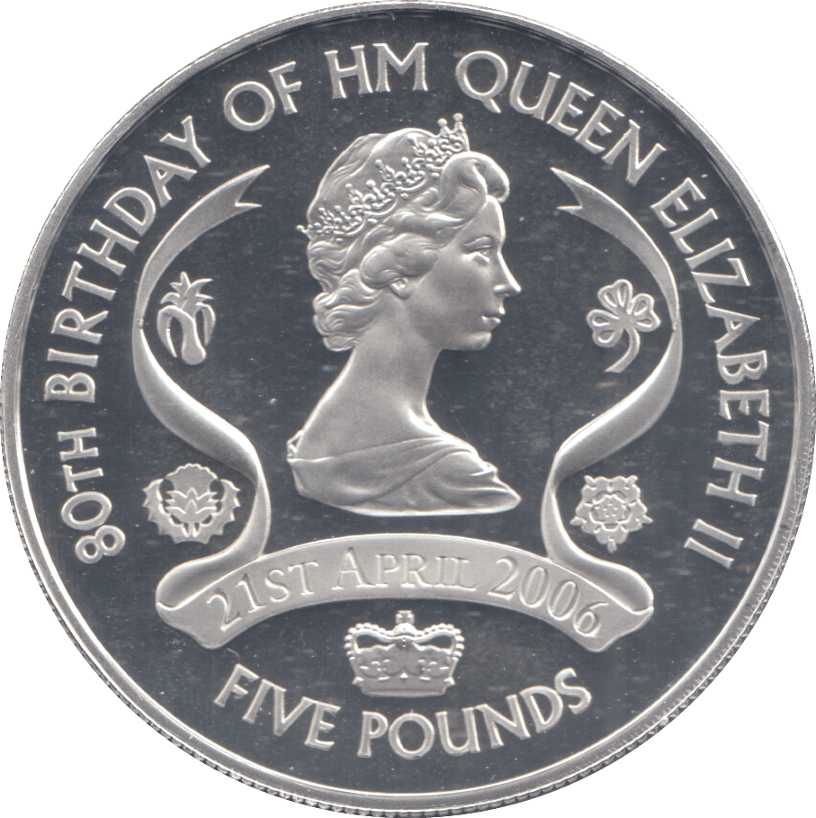 2006 SILVER PROOF FIVE POUNDS BAILIWICK OF JERSEY - SILVER WORLD COINS - Cambridgeshire Coins