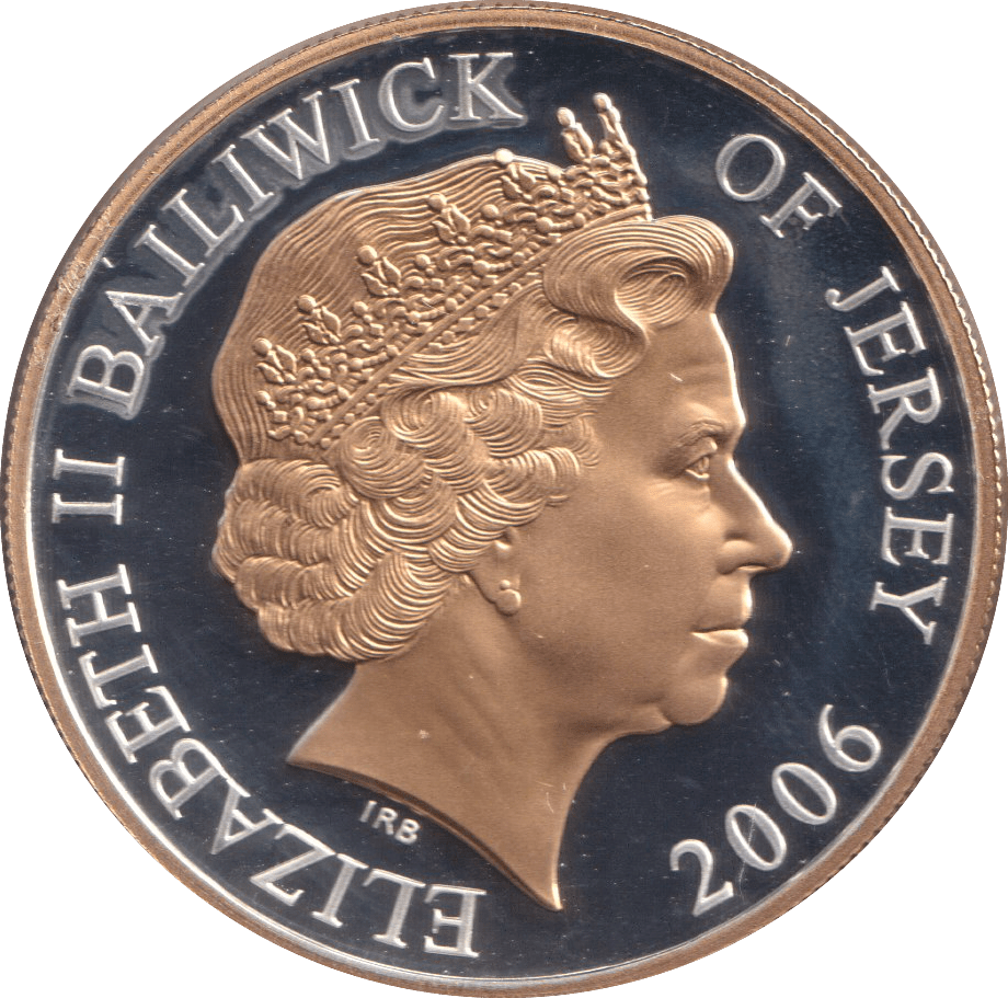2006 SILVER PROOF FIVE POUNDS BAILIWICK OF JERSEY - SILVER WORLD COINS - Cambridgeshire Coins