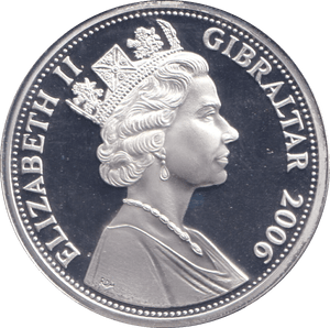 2006 SILVER PROOF FIVE POUNDS GIBRALTAR - SILVER WORLD COINS - Cambridgeshire Coins