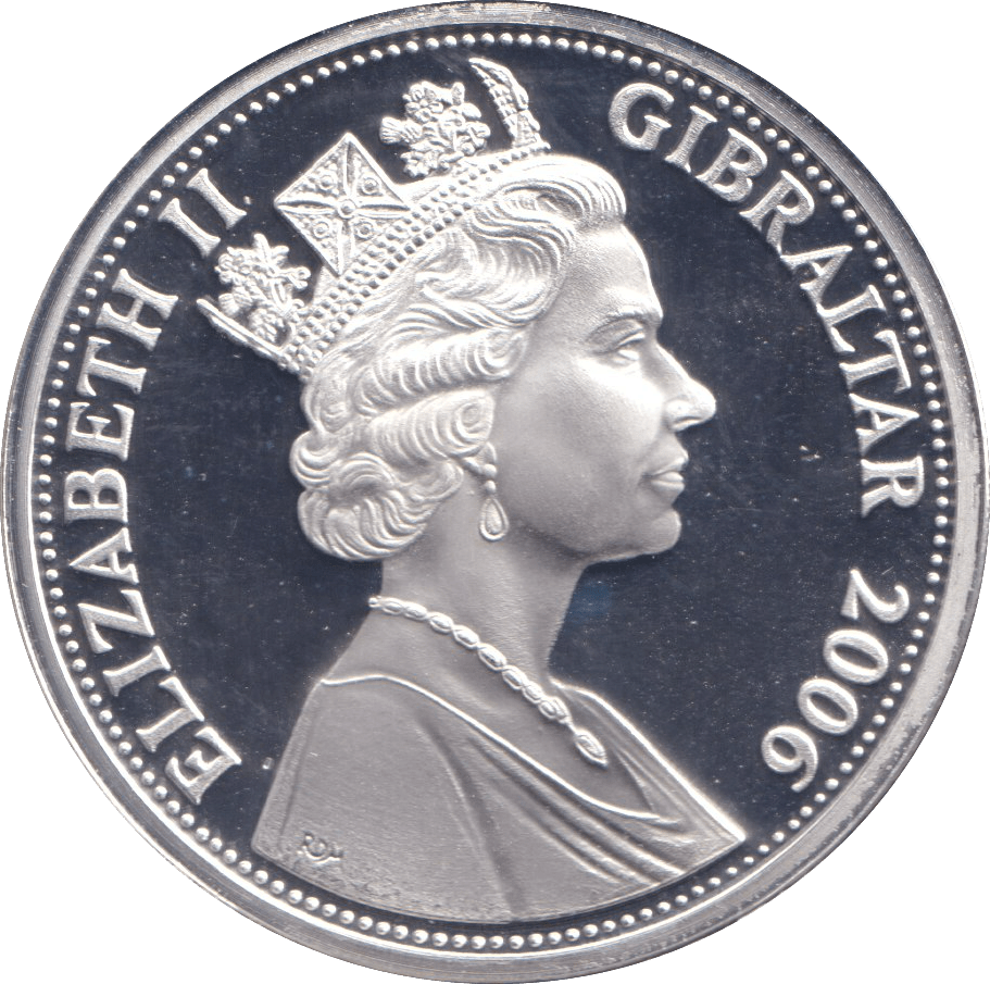 2006 SILVER PROOF FIVE POUNDS GIBRALTAR - SILVER WORLD COINS - Cambridgeshire Coins