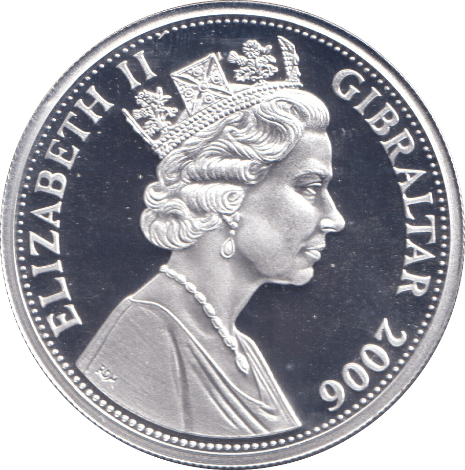 2006 SILVER PROOF FIVE POUNDS GIBRALTAR - SILVER WORLD COINS - Cambridgeshire Coins