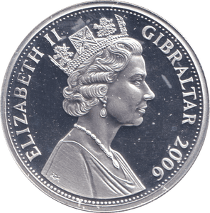 2006 SILVER PROOF FIVE POUNDS GIBRALTAR - SILVER WORLD COINS - Cambridgeshire Coins
