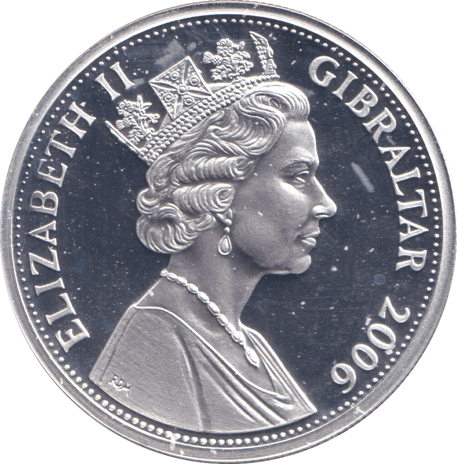 2006 SILVER PROOF FIVE POUNDS GIBRALTAR - SILVER WORLD COINS - Cambridgeshire Coins