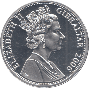 2006 SILVER PROOF FIVE POUNDS GIBRALTAR - SILVER WORLD COINS - Cambridgeshire Coins