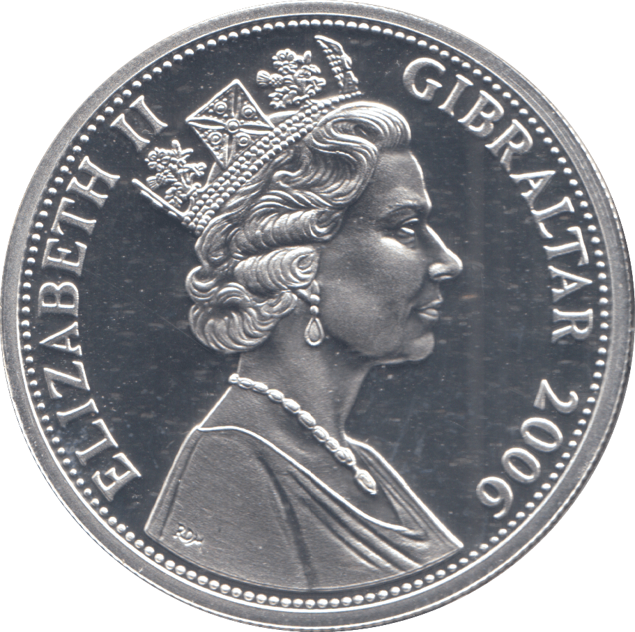 2006 SILVER PROOF FIVE POUNDS GIBRALTAR - SILVER WORLD COINS - Cambridgeshire Coins