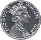 2006 SILVER PROOF FIVE POUNDS GIBRALTAR - SILVER WORLD COINS - Cambridgeshire Coins