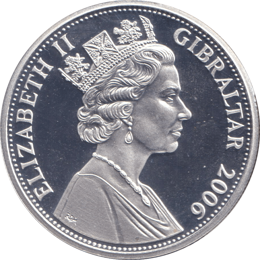 2006 SILVER PROOF FIVE POUNDS GIBRALTAR - SILVER WORLD COINS - Cambridgeshire Coins