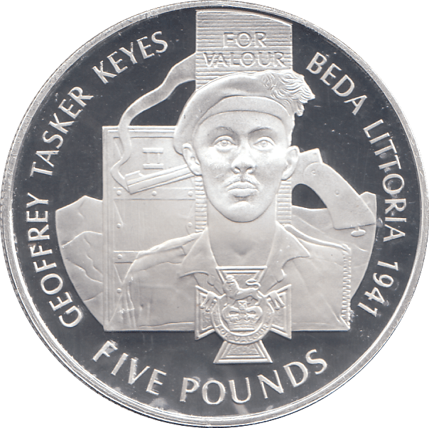 2006 SILVER PROOF FOR VALOUR FIVE POUNDS ALDERNEY - SILVER WORLD COINS - Cambridgeshire Coins