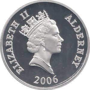 2006 SILVER PROOF FOR VALOUR FIVE POUNDS ALDERNEY - SILVER WORLD COINS - Cambridgeshire Coins