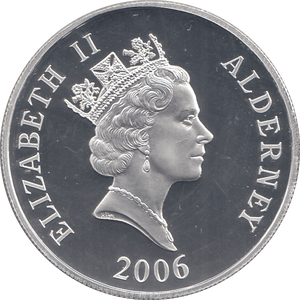 2006 SILVER PROOF FOR VALOUR FIVE POUNDS ALDERNEY - SILVER WORLD COINS - Cambridgeshire Coins