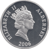2006 SILVER PROOF FOR VALOUR FIVE POUNDS ALDERNEY - SILVER WORLD COINS - Cambridgeshire Coins