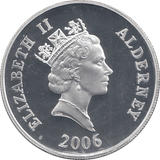 2006 SILVER PROOF FOR VALOUR FIVE POUNDS ALDERNEY - SILVER WORLD COINS - Cambridgeshire Coins