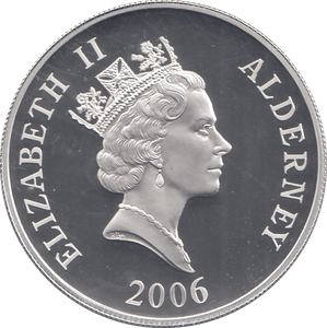 2006 SILVER PROOF FOR VALOUR FIVE POUNDS ALDERNEY - SILVER WORLD COINS - Cambridgeshire Coins
