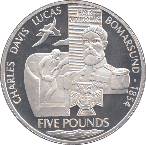 2006 SILVER PROOF FOR VALOUR FIVE POUNDS ALDERNEY - SILVER WORLD COINS - Cambridgeshire Coins
