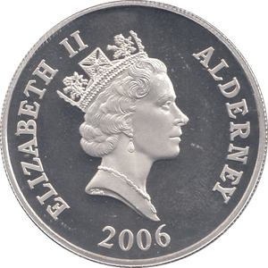2006 SILVER PROOF FOR VALOUR FIVE POUNDS ALDERNEY - SILVER WORLD COINS - Cambridgeshire Coins