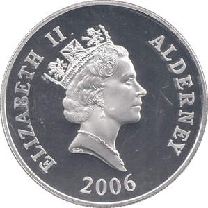 2006 SILVER PROOF FOR VALOUR FIVE POUNDS ALDERNEY - SILVER WORLD COINS - Cambridgeshire Coins