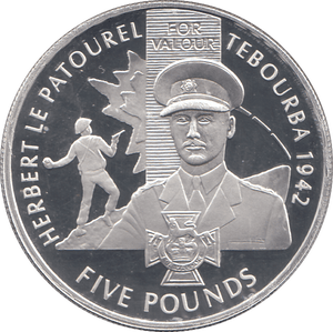 2006 SILVER PROOF FOR VALOUR FIVE POUNDS GUERNSEY - SILVER WORLD COINS - Cambridgeshire Coins