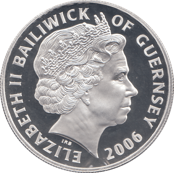 2006 SILVER PROOF FOR VALOUR FIVE POUNDS GUERNSEY - SILVER WORLD COINS - Cambridgeshire Coins
