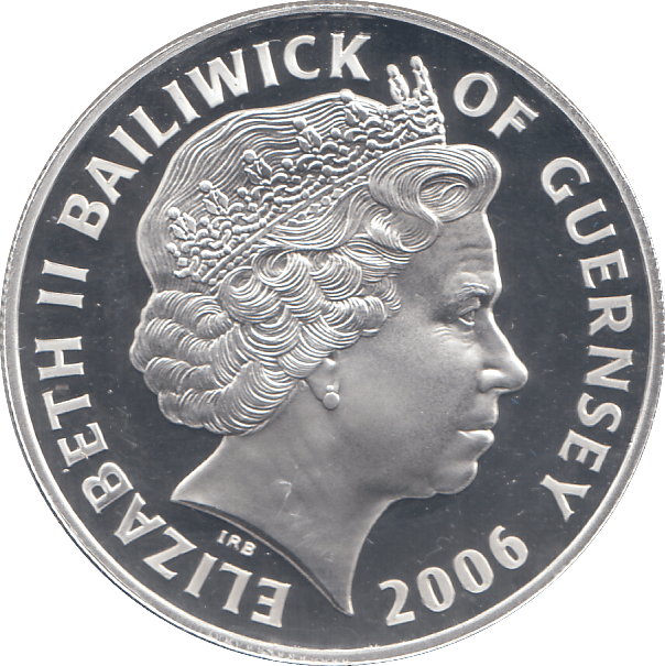 2006 SILVER PROOF FOR VALOUR FIVE POUNDS GUERNSEY - SILVER WORLD COINS - Cambridgeshire Coins